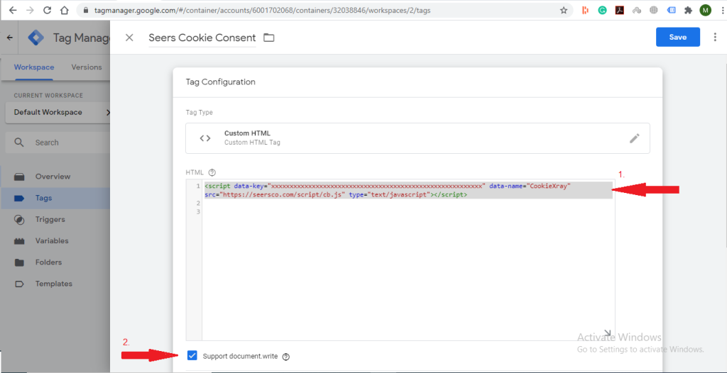 cookie consent script