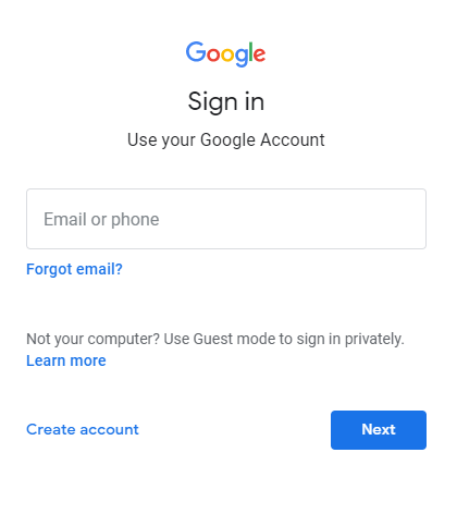 Login through Google