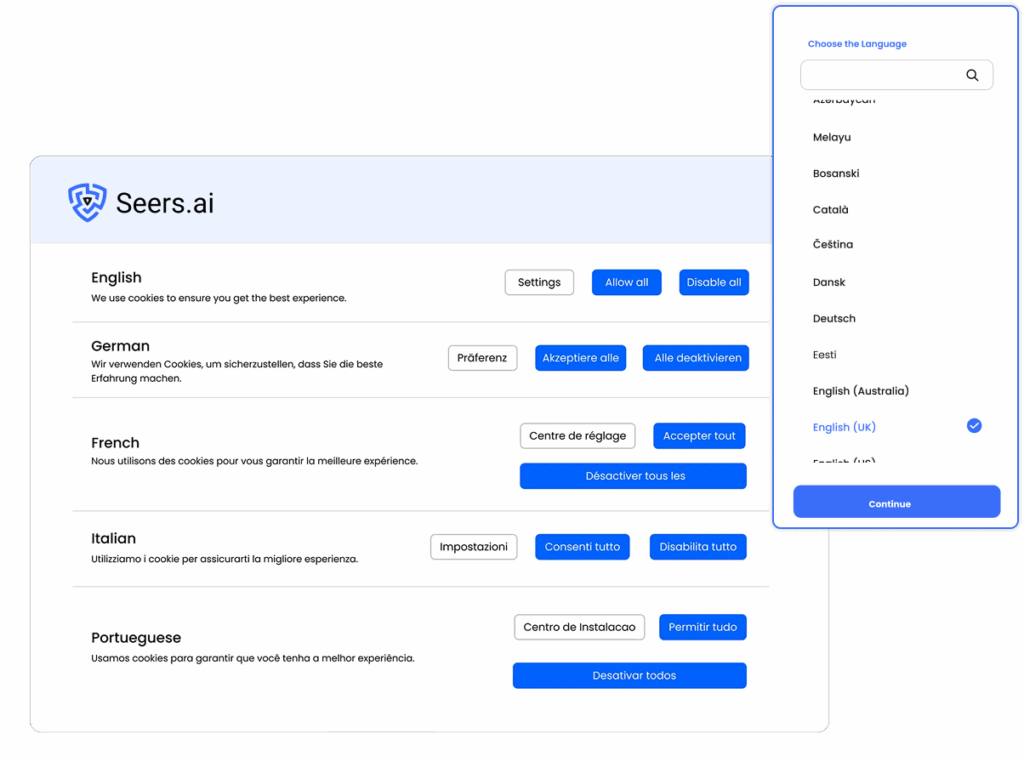 multi lingual banner